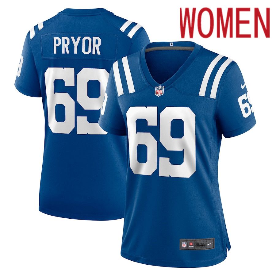 Women Indianapolis Colts #69 Matt Pryor Nike Royal Game NFL Jersey->women nfl jersey->Women Jersey
